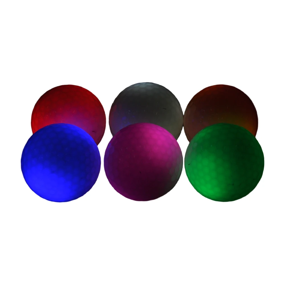 LED Luminous Golf Balls Night Glow in The Dark Course Night Practice Flourescent Golf Flash Ball Long Lasting Bright