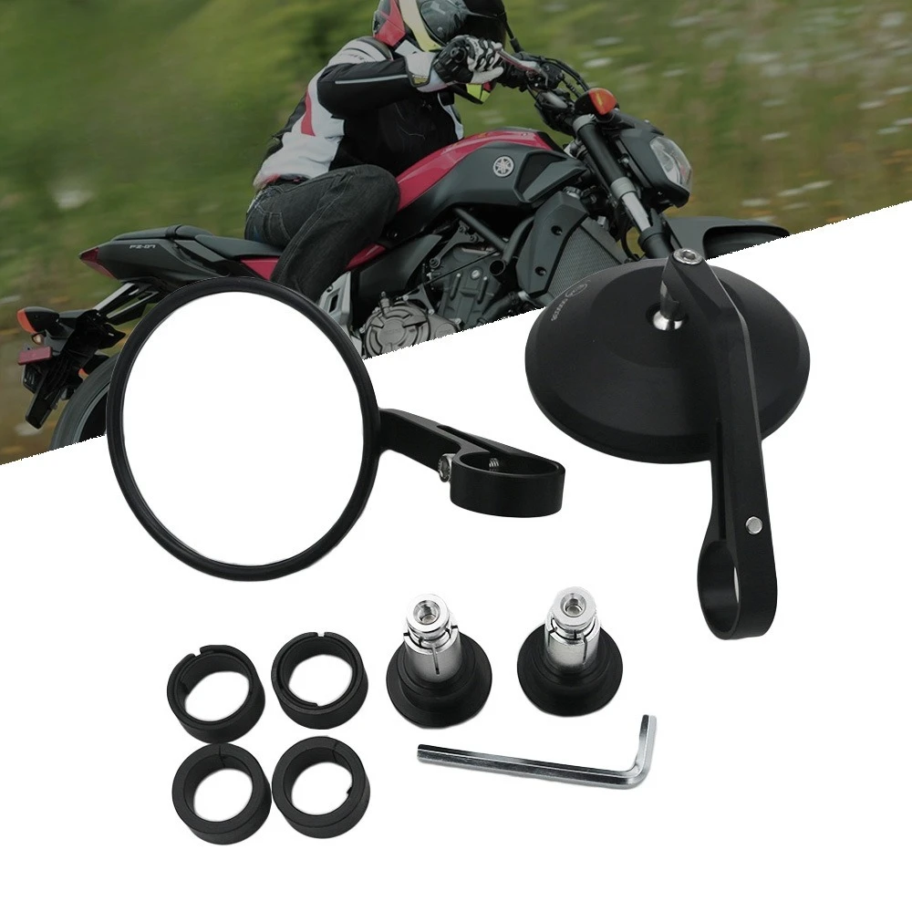 

E-MARK Motorcycle Mirrors CNC Aluminum RearView Handle Bar End 7/8" 22mm Side Mirror Cruiser Old School Bobber Touring Dirt bike