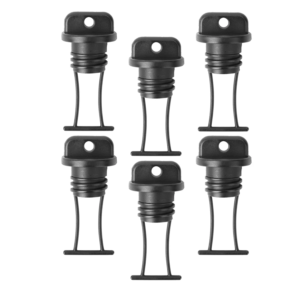 

6pcs Black Plastic Drain Kit Replacement Boat Accessories Parts for Kayak Canoe Scupper Leak Prevention PVC