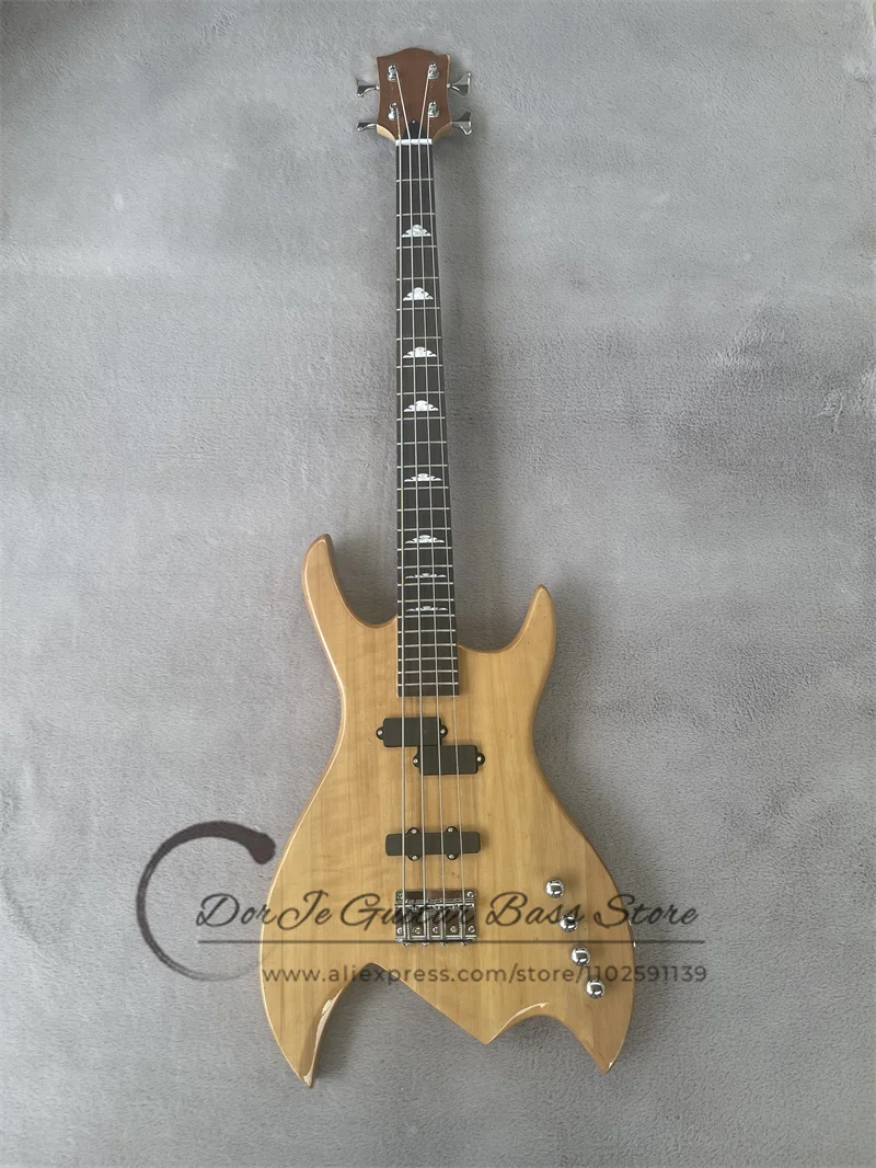 

4 Strings Bass Guitar Maple Neck Set In Mahogany Body Rosewood Fingerboard Fixed Bridge Active Battery RC Bass