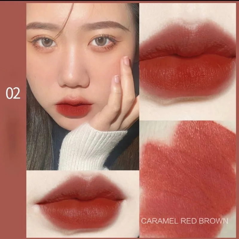 Mist Velvet Texture Lip Gloss Nude Matte Red Lipstick Waterproof Long Lasting Moisturizing Lip Tint Korean Makeup Cosmetics