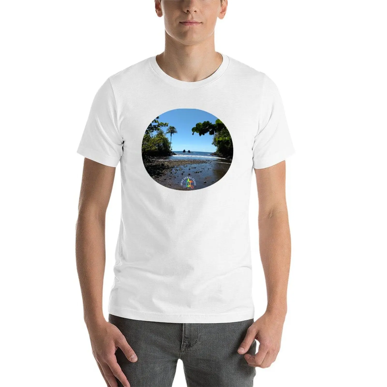 AHT - نهر في الجزء السفلي من تي شيرت درب الحمار تي شيرت رجالي جرافيك تي شيرت قطن 100% تي شيرت