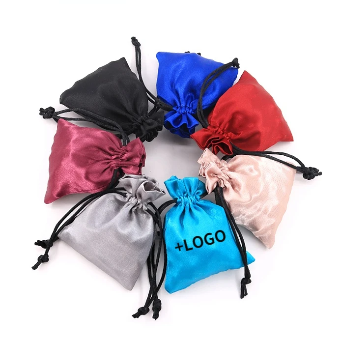 

50pcs Custom Satin Drawstring Bag Bridesmaid Gift Bag Bachelorette Birthday Wedding Favor Supply Personalized Nuts Jewelry Pouch