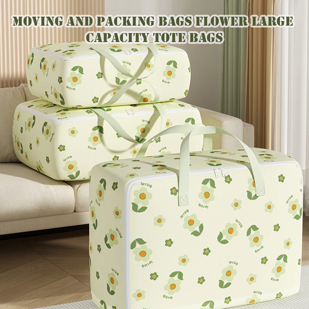 Personalized Flower Pattern Clothes Storage Bag High Capacity Clothes Organiser Bin For Clothes Shelf