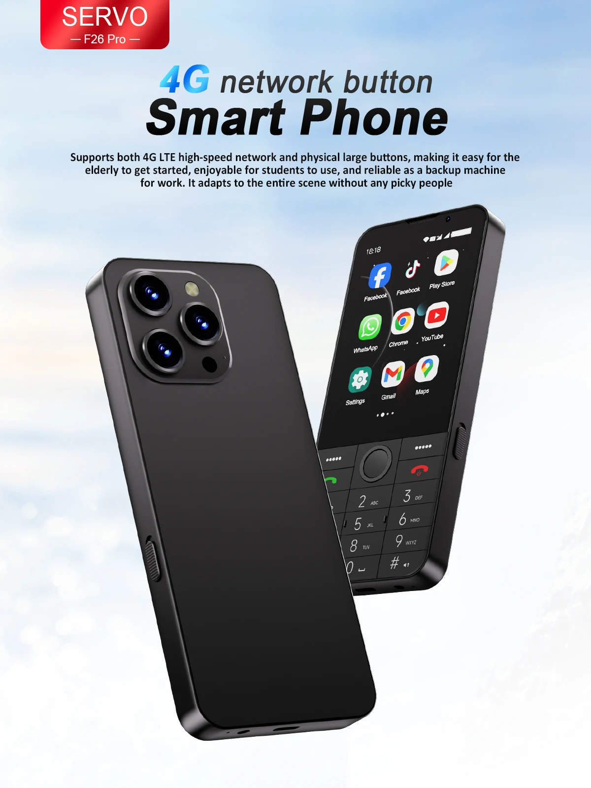 SERVO F26 PRO Android Smartphone Touch Screen 4G Cellular 3.5" Display WiFi GPS Google Play Button Smart Phones Dual SIM 2850mAh