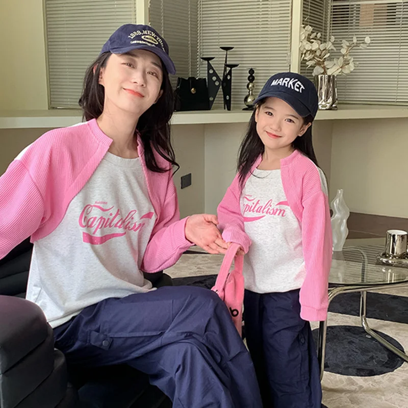 

Fashion Equal Mom and Daughter Sweatshirt Same Mom and Son Clothes Mommy Baby Boy Girl Sweater Korean Children Autumn Clothes