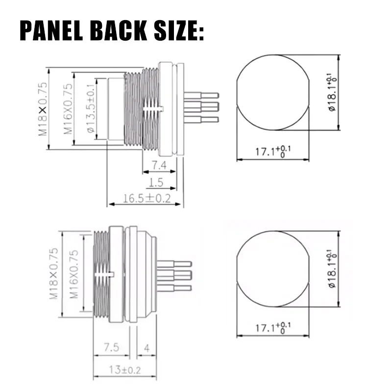 M16 PCB Plug-in Type Aviation Connector 2 3 4 5 6 7 8 12 Pin Solder Wire Socket m16 Front/Back Panel Male Female Install IP67