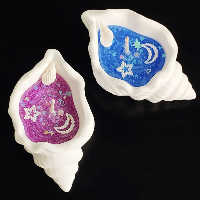 Conch scented candle, small shell candle. Ambience Creative Fragrance gift box. Jelly wax. Shell starfish Ocean style candle