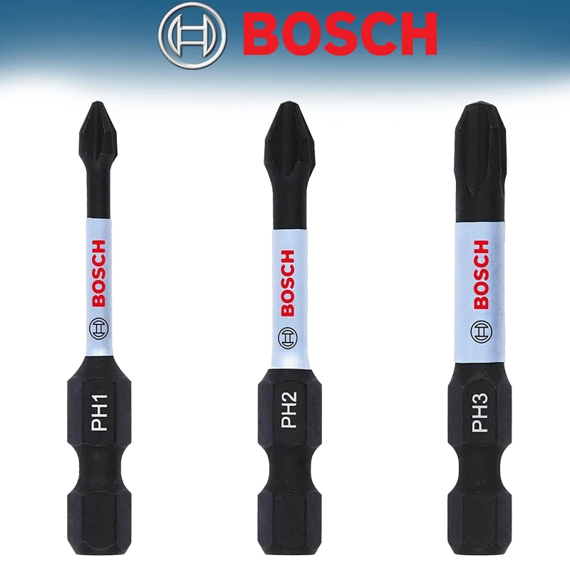 

BOSCH 2608522491 PH1 PH2 PH3 50MM Durable Impact Control Power Screw Bit Set 3pcs High Hardness Screwdriver Bit Tool Accessory