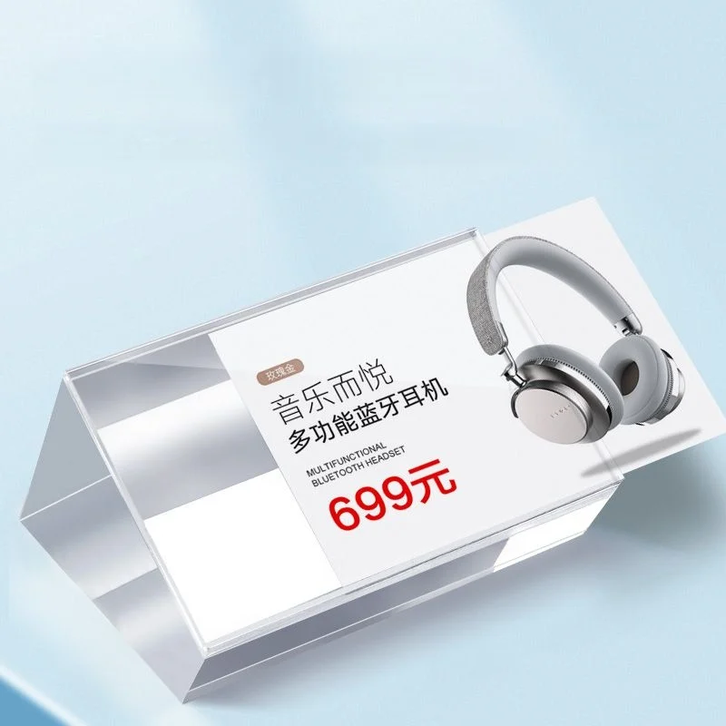 50x25mm Mini Table Acrylic Sign Holder Display Stand Small Table Name Card Holder Menu Price Label Paper Tags