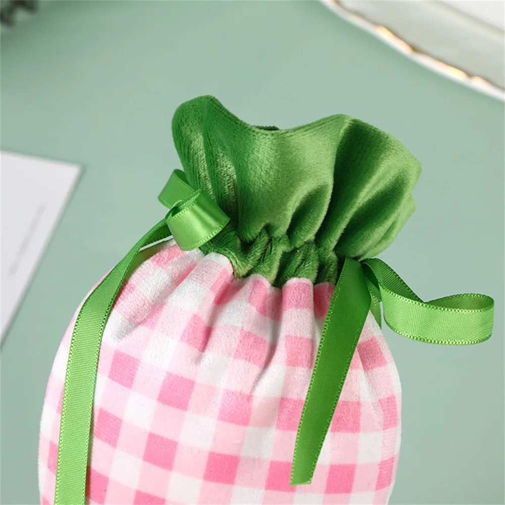 1/10Pcs Easter Carrot Gift Bags Velvet Carrot Drawstring Bags Easter Candy Cookie Packaging for Kids Easter Decoration 2025