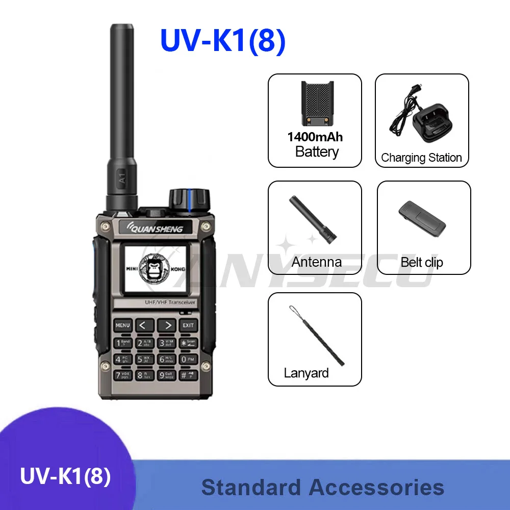 Quansheng UV-K1(8) شريط هوائي لاسلكي تخاطب تردد لاسلكي نسخة من النوع C شحن متعدد الموجات UHF VHF هام راديو