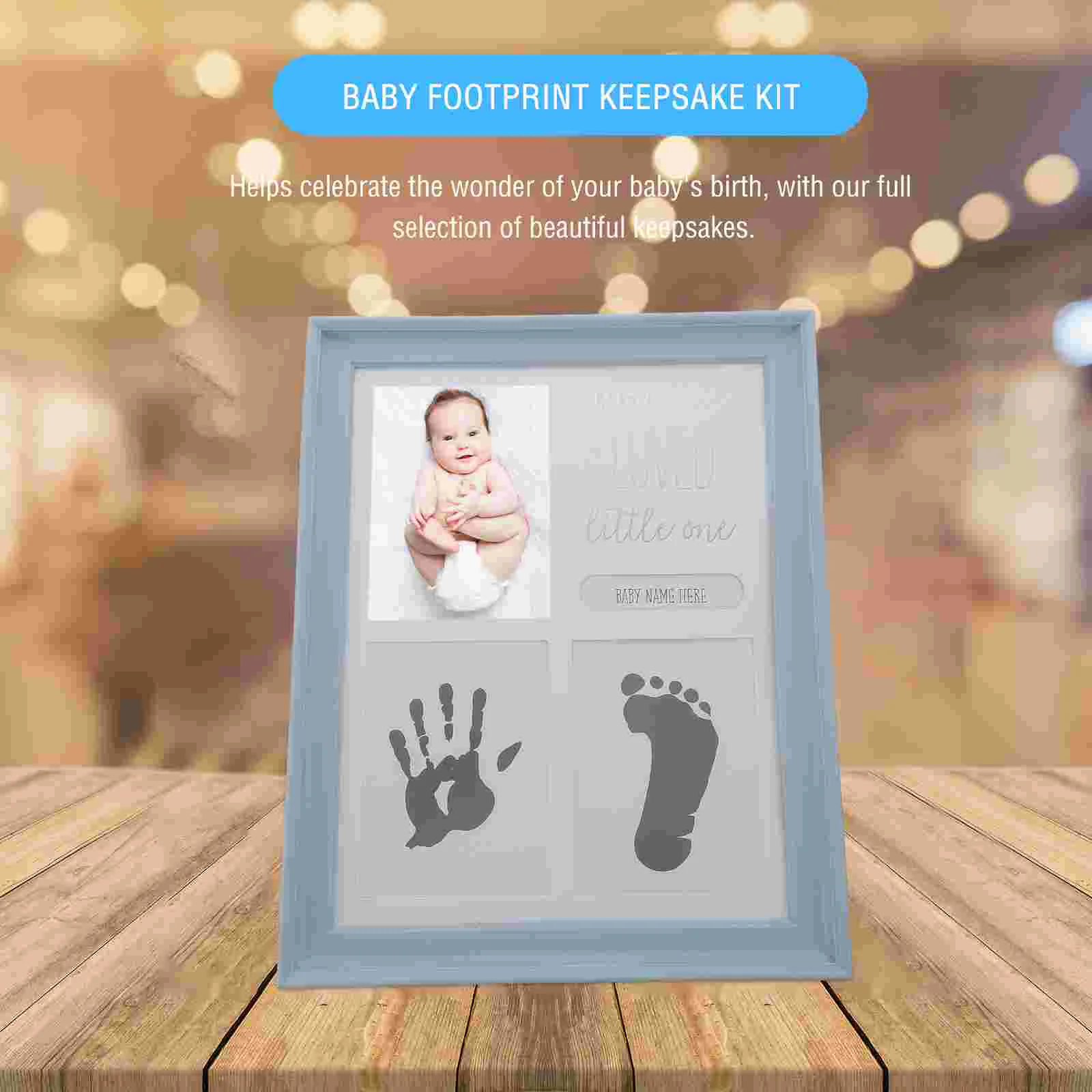 Infant Handprint Picture Frame Foot Inkpad Photo Frames Baby Footprint Keepsake White Kit Newborn