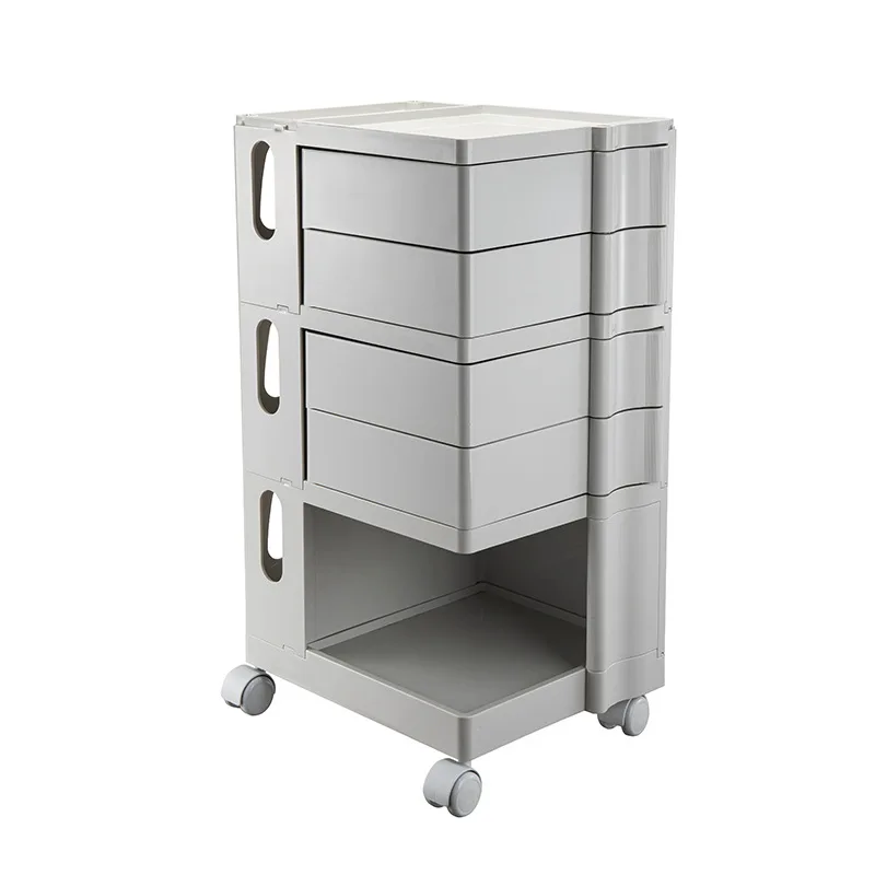 Rotating bedside table, plastic for home use, mobile bedroom, living room, snack cabinet