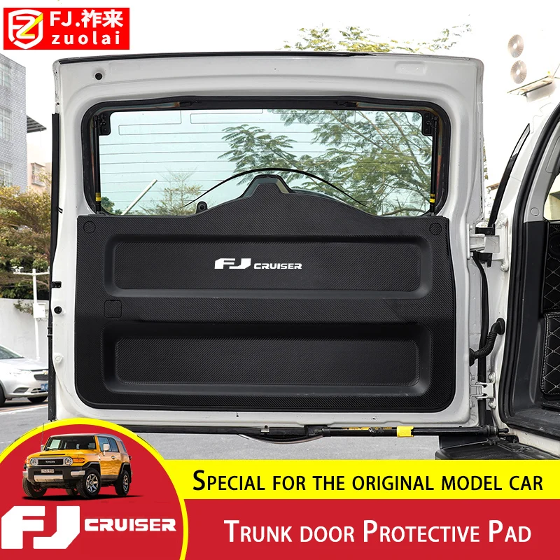 

For Toyota FJ Cruiser Trunk Door Protective Pad Carbon Fiber Leather Tailgate Anti-kick Protective Interior Modification