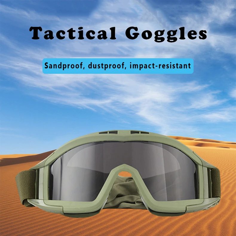 Outdoor tactical glasses desert locust military fan goggles dust-proof shooting motorcycle CS shock resistant sports glasses