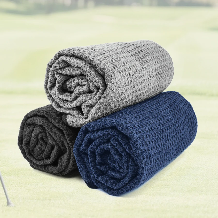 Microfiber Golf Towel With Carabiner Clips Waffle Cleaning Towels for Golf Club,Towels For Gym Fitness Running Cycling Fishing - view 6