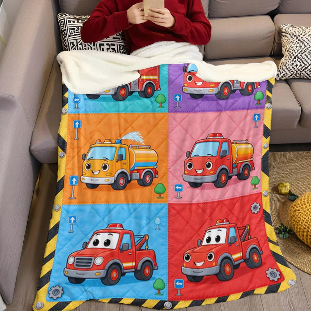 Fire Water Police School Flannel Blanket Perfect for Sofa Office Bed Travel Sleep Read Relax Camping Four Season Use