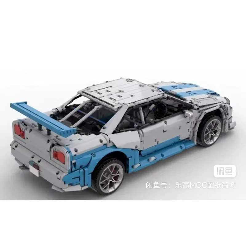 GTR-R34 Classic Super 1:8 Roadster Building Block Model 3383 Parts MOC Creative Boy Education Building Blocks Toy Gift