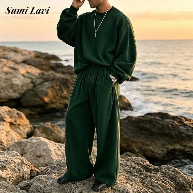 stylish-mens-o-neck-tee-and-trousers-outfits-spring-autumn-vintage-solid-color-long-sleeve-two-piece-suits-men-fashion-sets