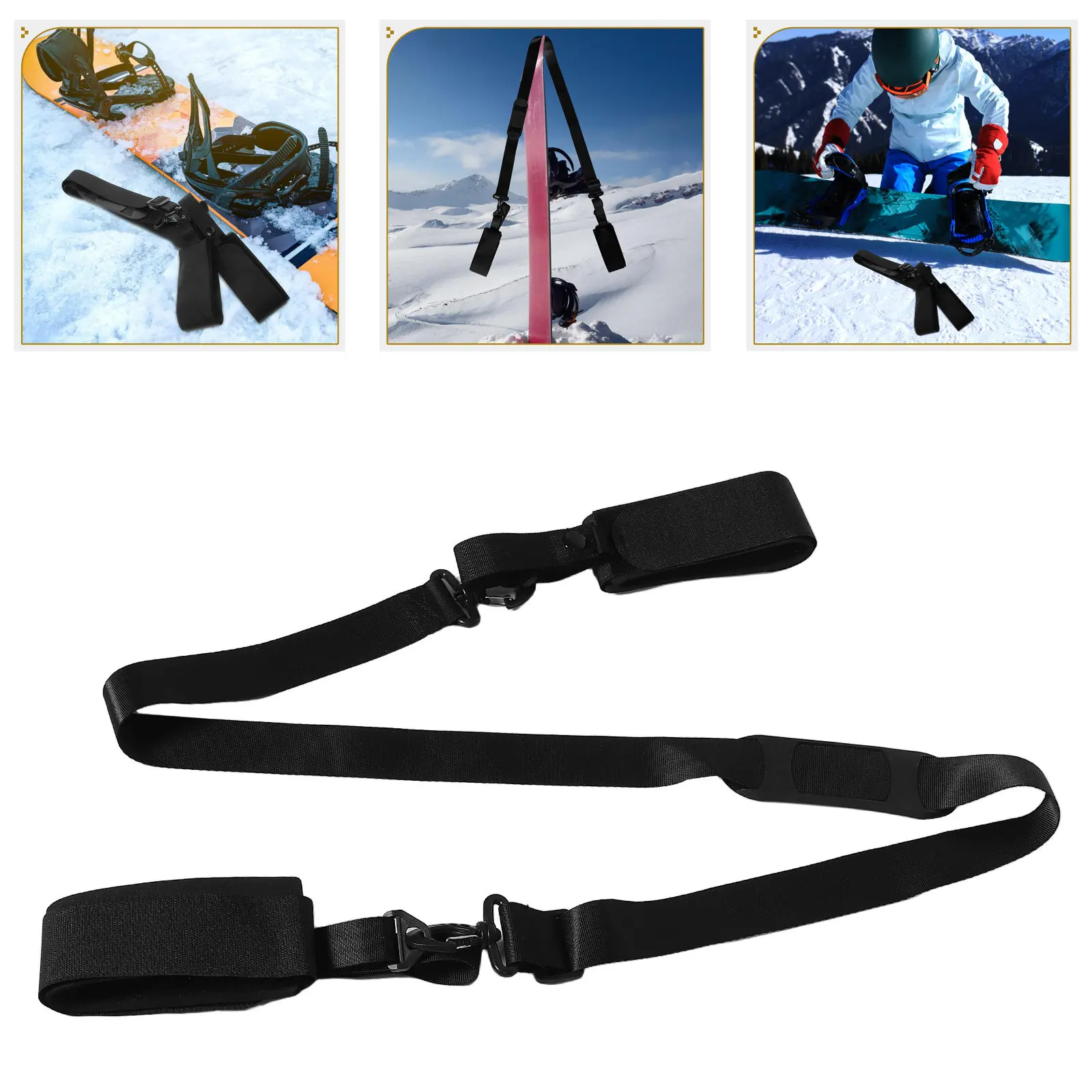 

Adjustable Ski Carry Strap Fastening Lightweight Portable Design Long-Lasting Material for Transportation