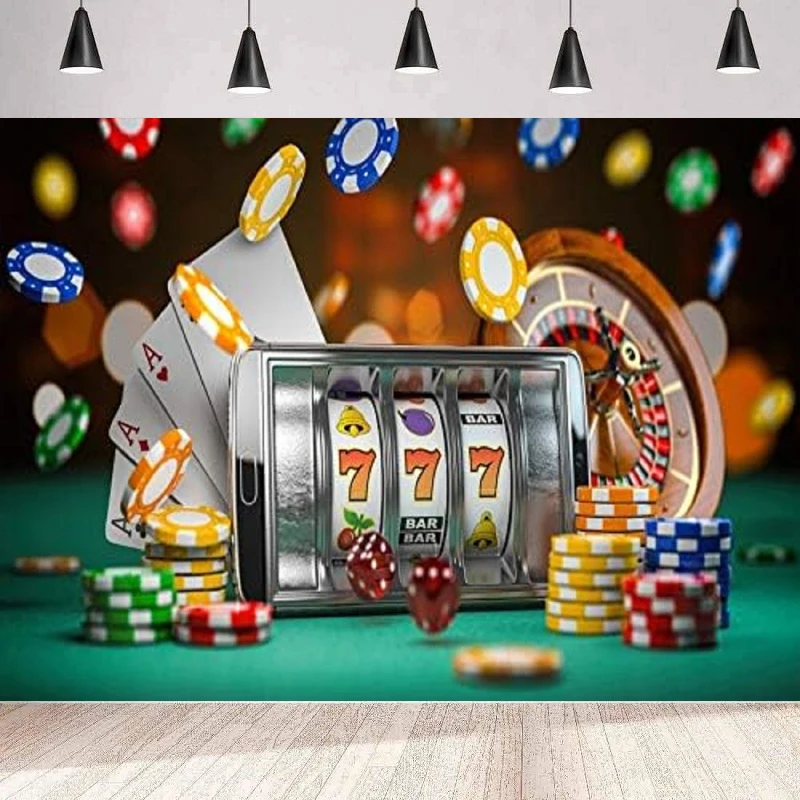 

Casino Photography Backdrop Las Vegas Nevada Gambling House Bokeh Bargaining Chip Roulette Wheel Lucky Card Game Background