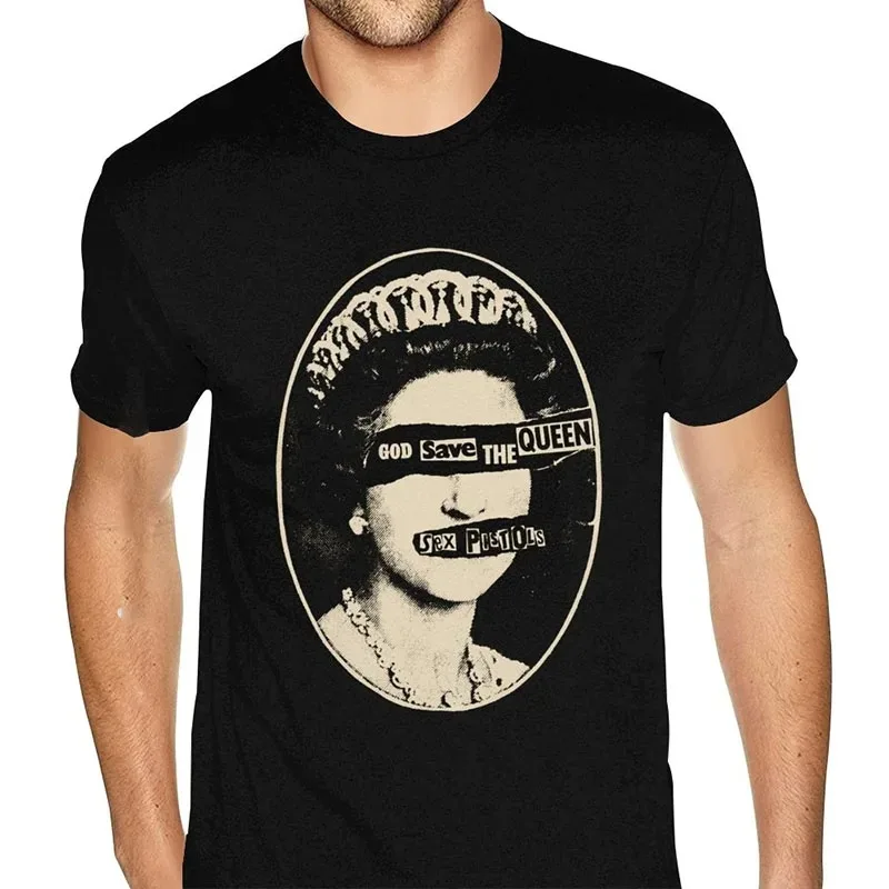 Sex Pistols T Shirt God Save The Queen T-Shirt Male Vintage Print T-Shirt Homme Oversized Anime Tshirt Men Cotton Streetwear