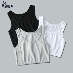 Ruoru Flat Breast Chest Binder Tomboy Lesbian Underwear Women Seamless Summer Short Vest Tank Top Shaper Bustier trans