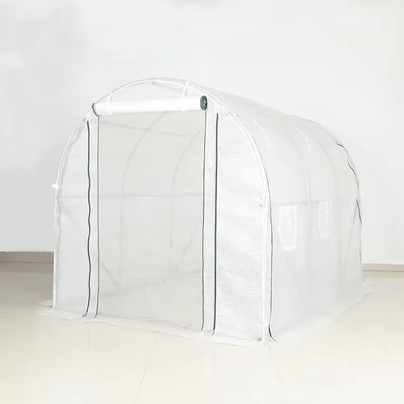 Large Heavy-Duty Galvanized Steel Frame Portable Walk-In Tunnel Greenhouse for Easy Assembly Pressure Treated Wood Nature