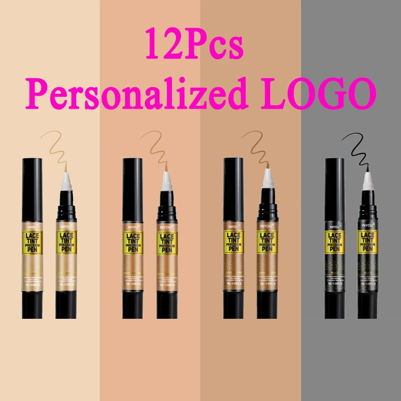 

Lace Tint Precision Pen 12Pcs Personalized Logo Wig Lace Tint Pen Easy To Use Blends Natural Seamless Finish Lace Tinted Pen