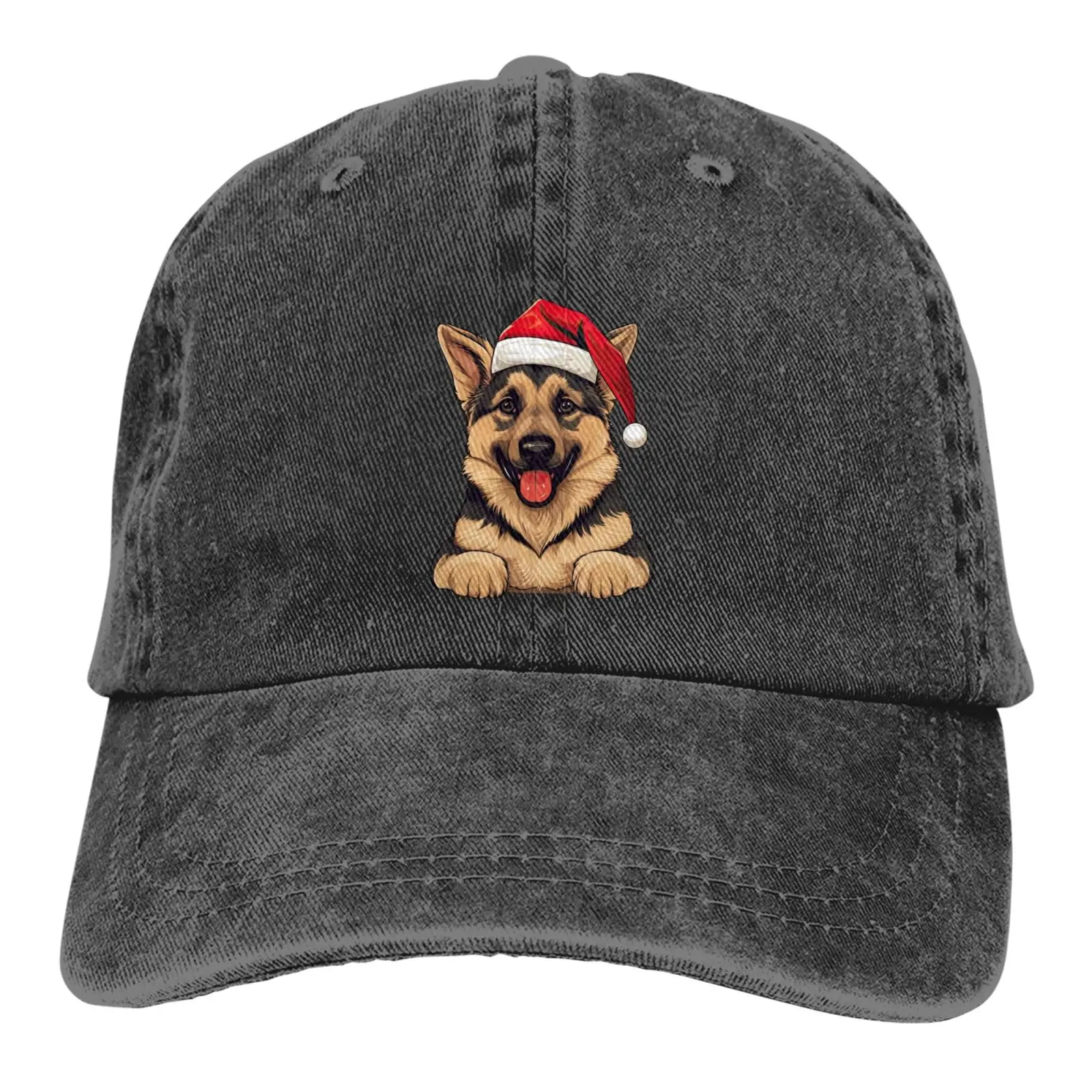 

Lovely Christmas Dog Baseball Cap Adult Denim Hat Washed Cotton Fashion Cap Unisex Adjustable Streetwear Outdoor Sports