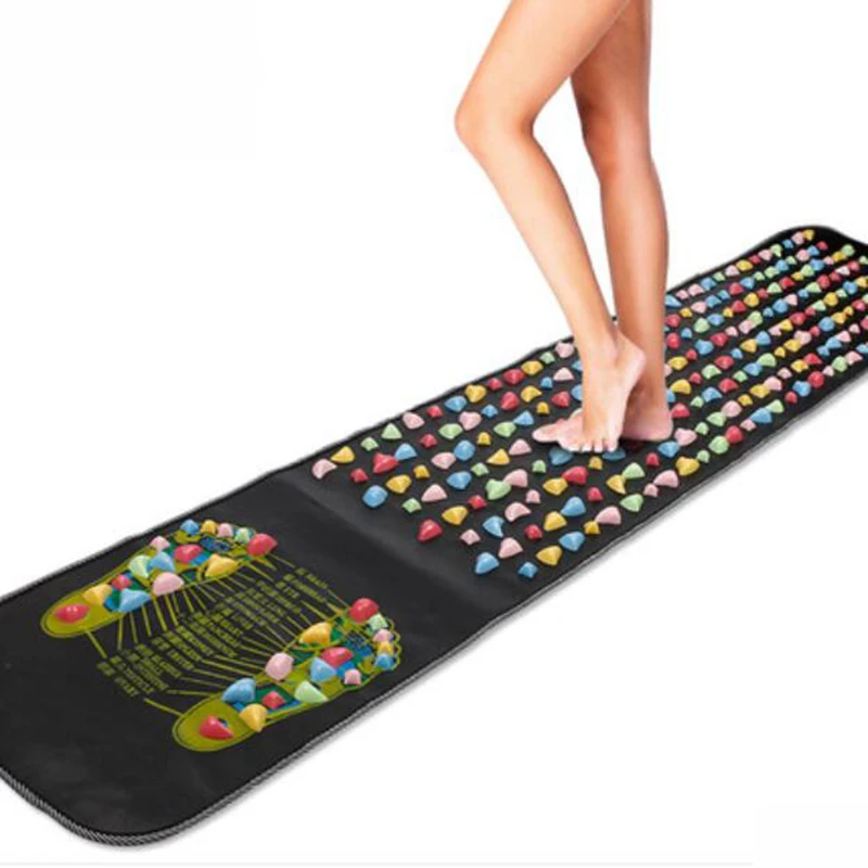 

140*35CM PP Plastic Imitation Cobblestone Reflexology Walk Stone Pain Relieve Foot Leg Massager Mat Health Care Acupressure Plat