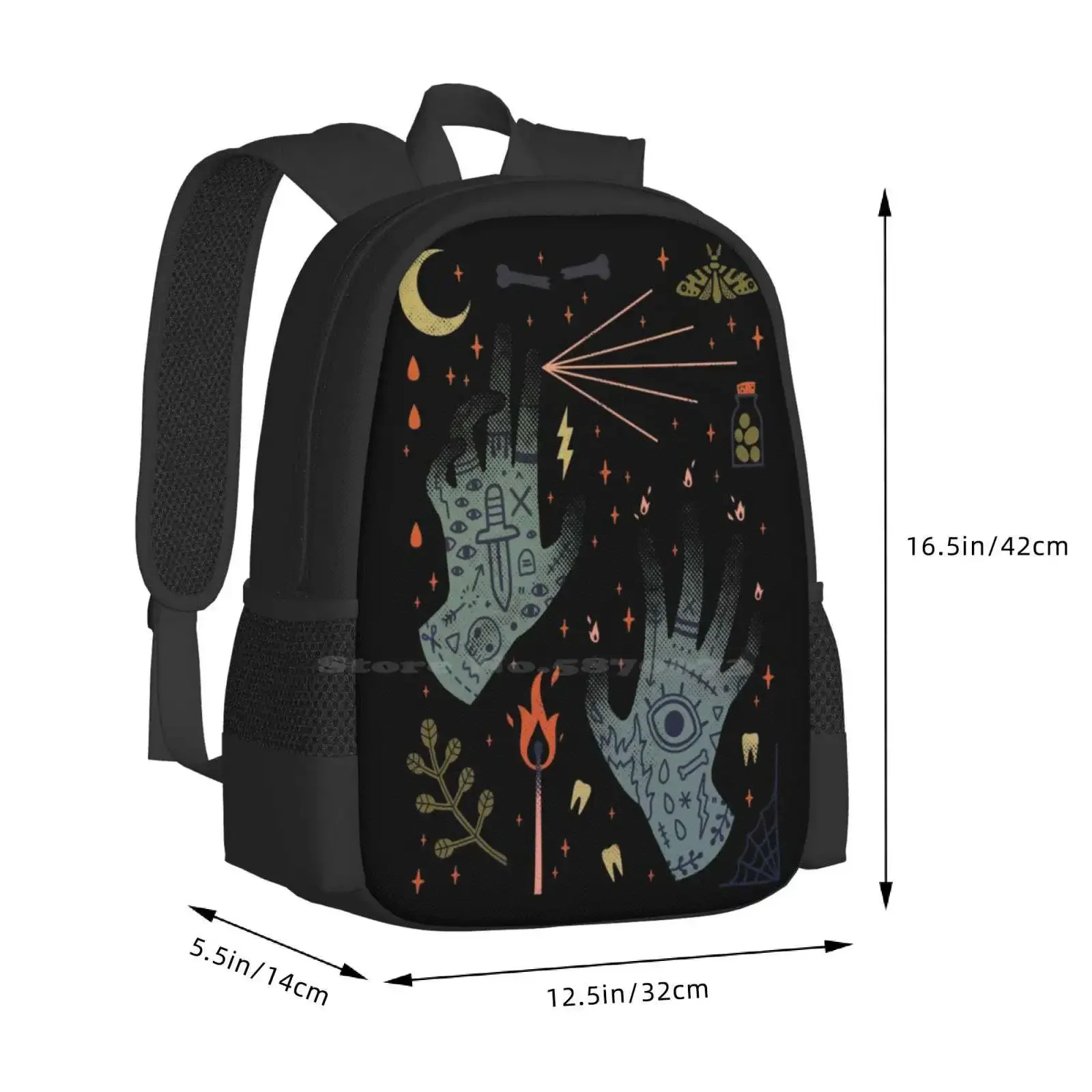 لعنة علىك! حار بيع المدرسية على ظهره حقائب الموضة عرافة غامض هالوين ماجيك الإملائي مخيف الأيدي ساحرة #3