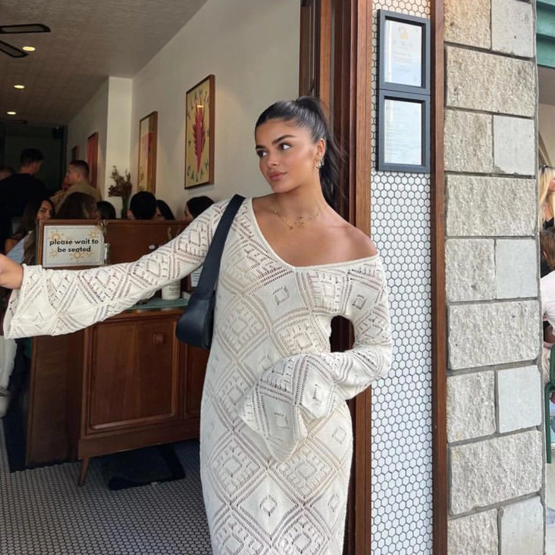 تنورة مثيرة محبوكة مجوفة شفافة دكتور بيتش دكتور عالية الخصر طويلة Sve V Ne a Line للتنقل في الصيف