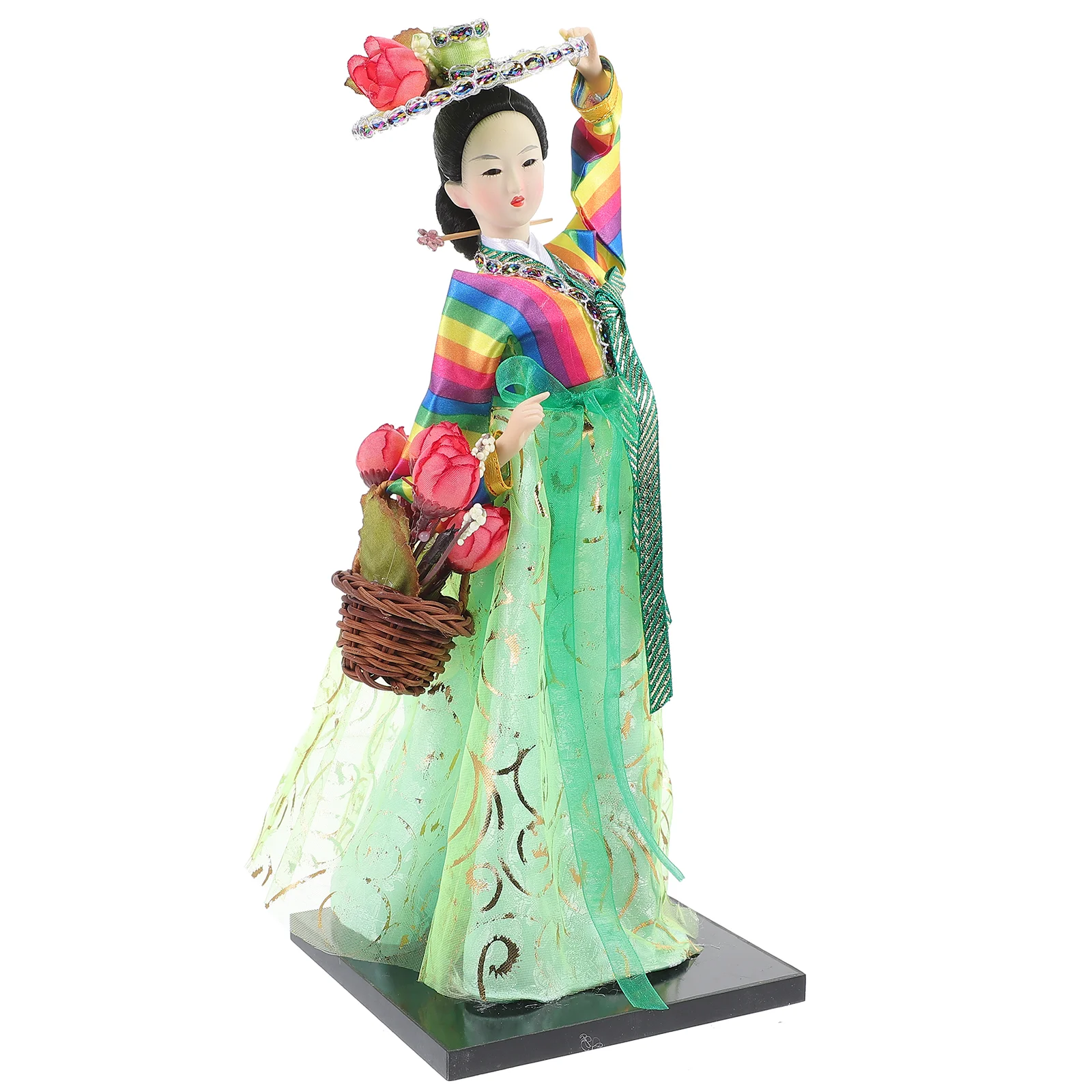Hanbok Figurine Desktop Korean Traditional Figure Handcraft Decoration Handicraft Statue Car Toy