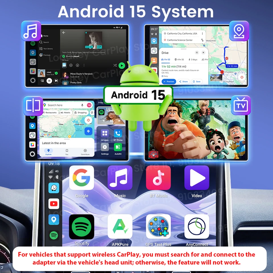 128G Carlinkit Ultra2 Android 15 CarPlay Ai Box Wireless Android