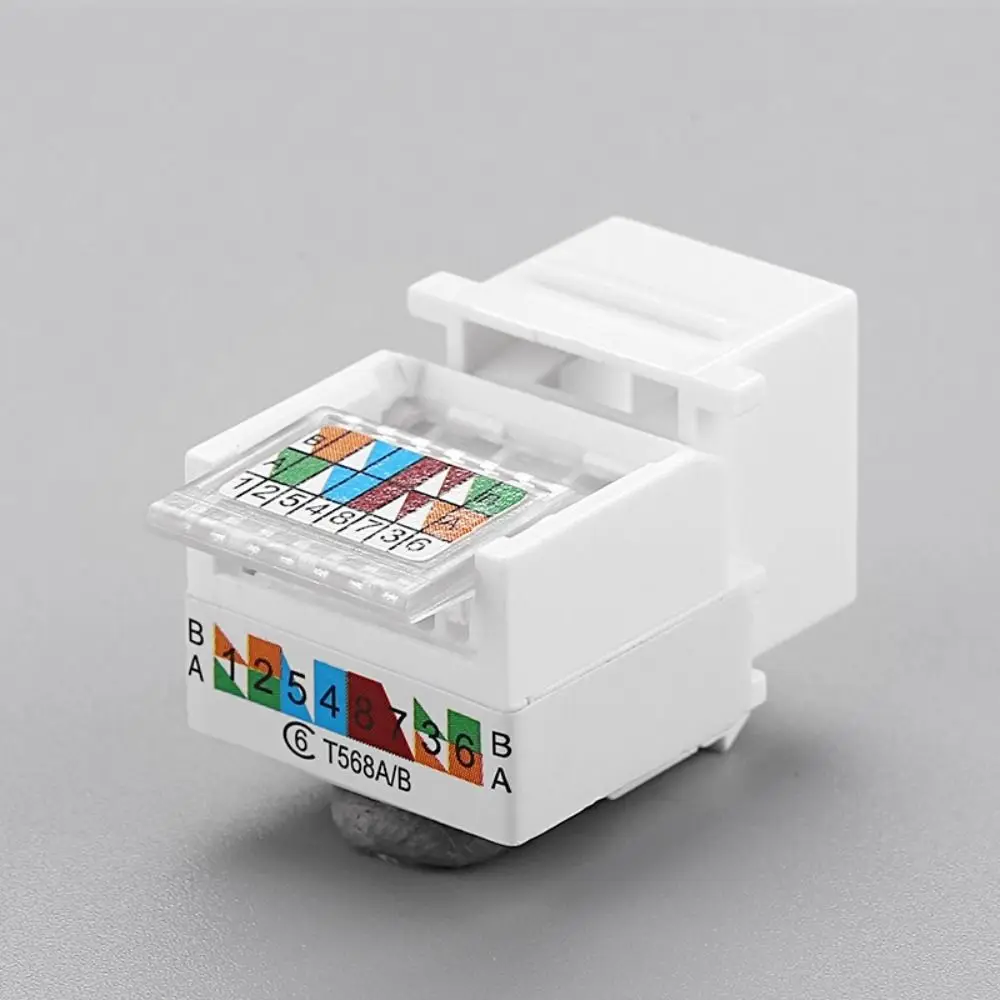 

Wall Adapter Cat5e Cat6 RJ45 Ethernet Module Tool-Less White Computer Socket Module Coupler Socket