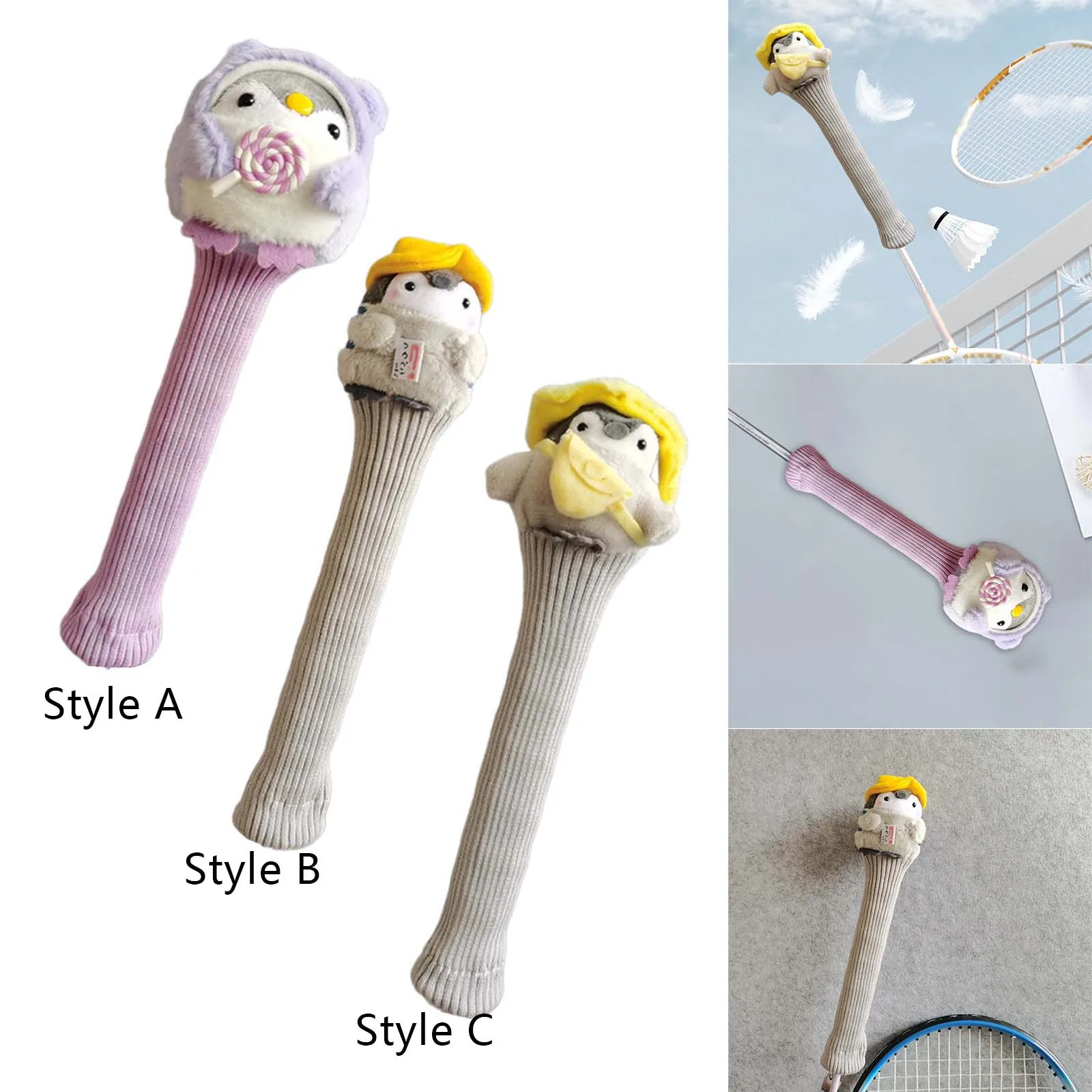 Badminton Racket Handle Cover, Handle Cover 30cm, Knitting Tennis, Decorative, Absorbent Cartoon Accessories Cute Racket Grip