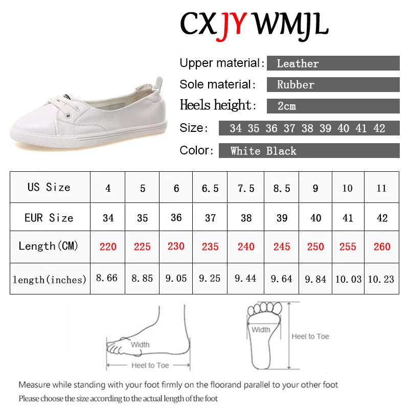 CXJYWMJL Cowhide Casual Sneakers Women Plus Size Vulcanized Shoes Genuine Leather Spring Summer Skate Shoes Ladies Sports White