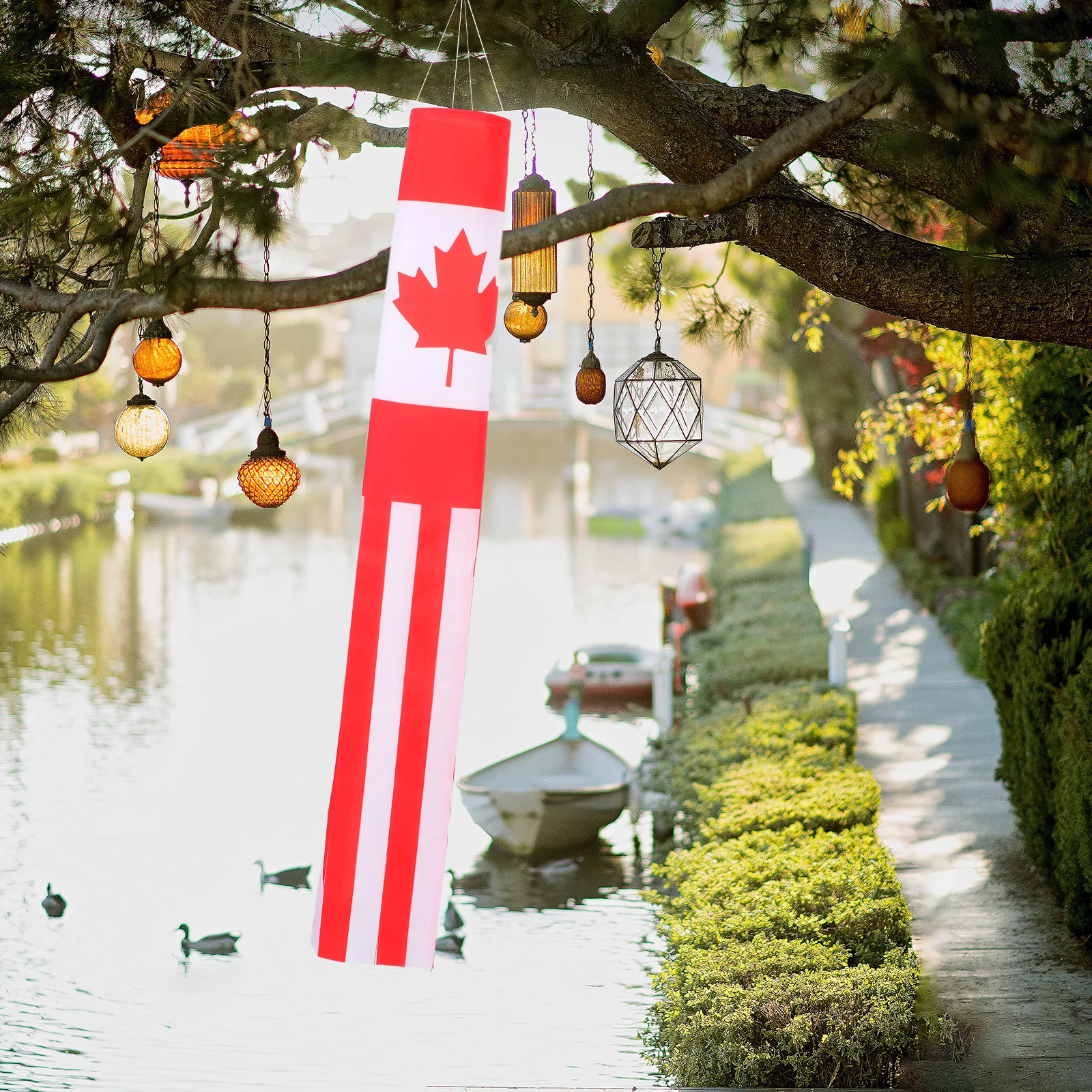 

Maple Leaf Hanging Flag 140Cm Lightweight Windsock Outdoor Decorative For Festival Sports Bbq Schools Events Windsocks