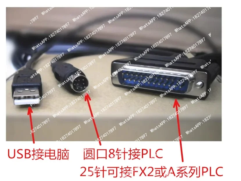 USB/RS422 Suitable for PLC FX1S/1N/2N/A/FX2 Series PLC Programming Cable USB-SC09