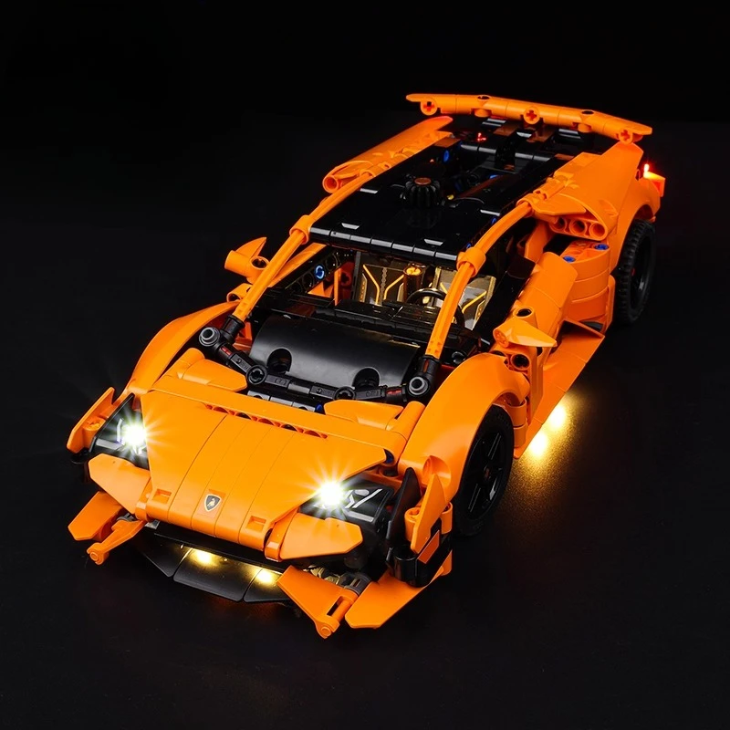 No Model LED Lighting Set Suitable for LEGO Technic Lamborghini Huracán Tecnica Orange 42196(Excluding Building Blocks)