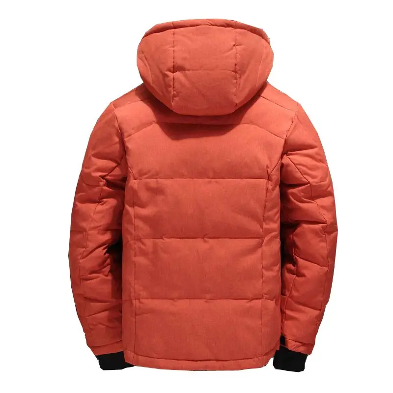 Men Fashion Brand Down Jacket Winter Down Coat Parka White Duck Down Short Section Thickening Business Jackets Coat Hood