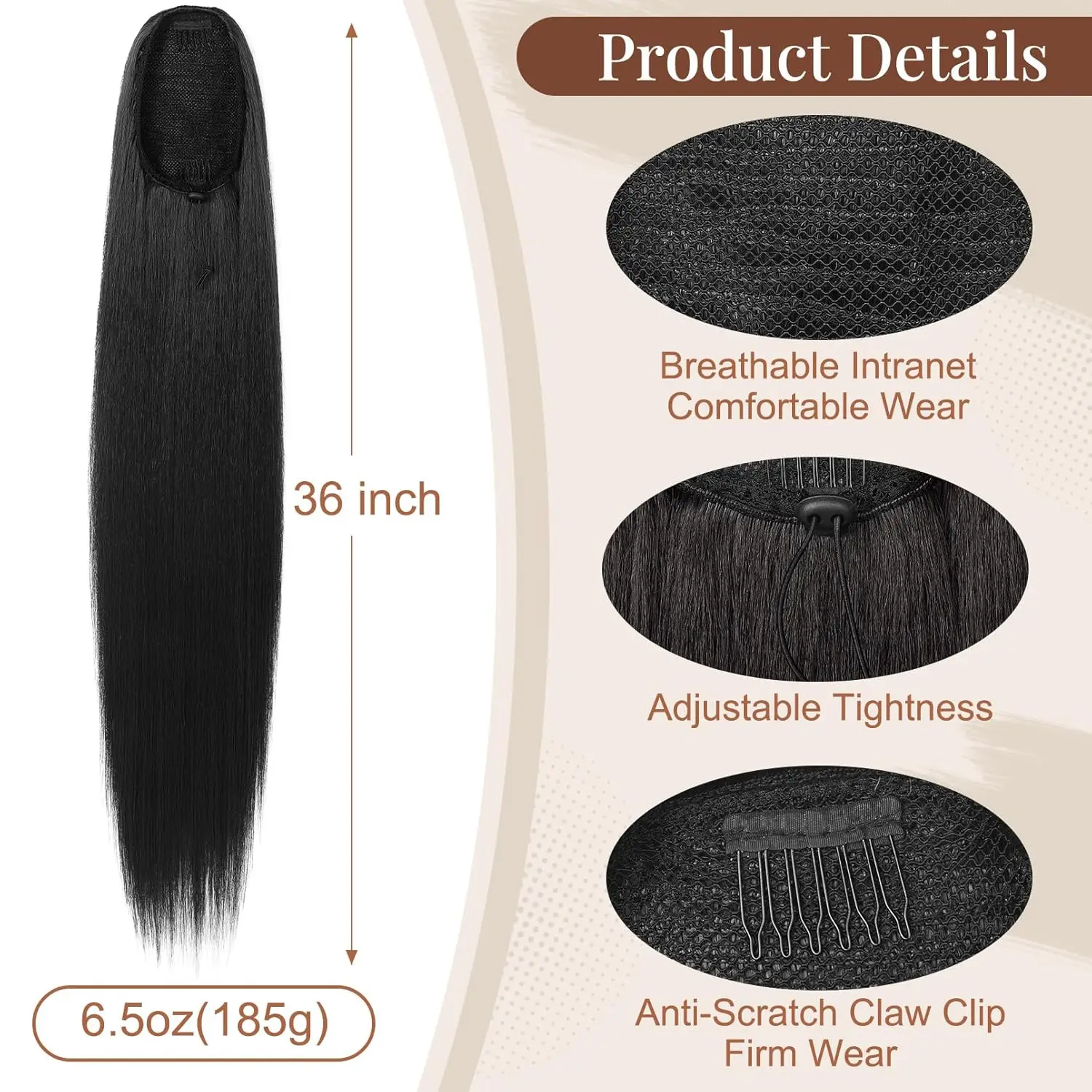 Thumbnail 3 - #46 Latest Synthetic Drawstring Ponytails Offers