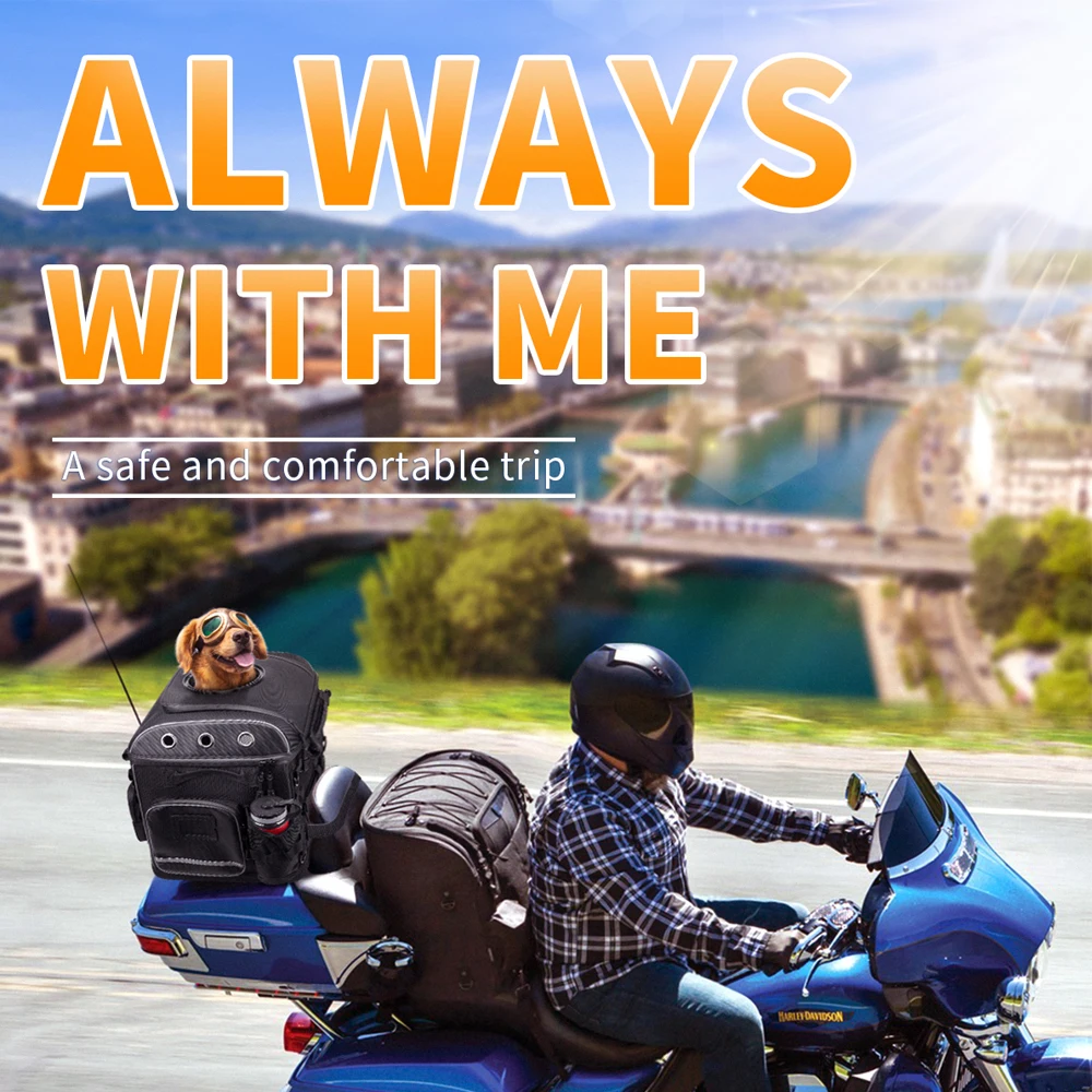Motorrad-Haustiertaschen Hunde- und Katzen-Transporttasche für Street Glide Road King mit Beifahrersitz oder Gepäckträger Touring Trike Modelle – Detail 18