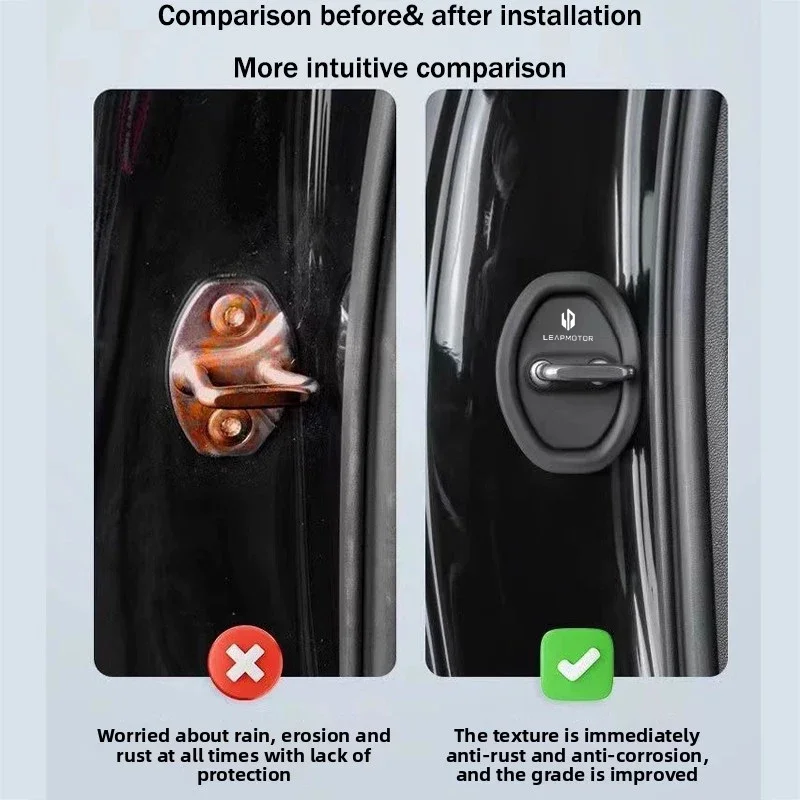 4Pcs Extendable Silicone Car Door Lock Cover Waterproof For Leapmotor C10 B10 C11 C01 T03 B01 B05 Accessories
