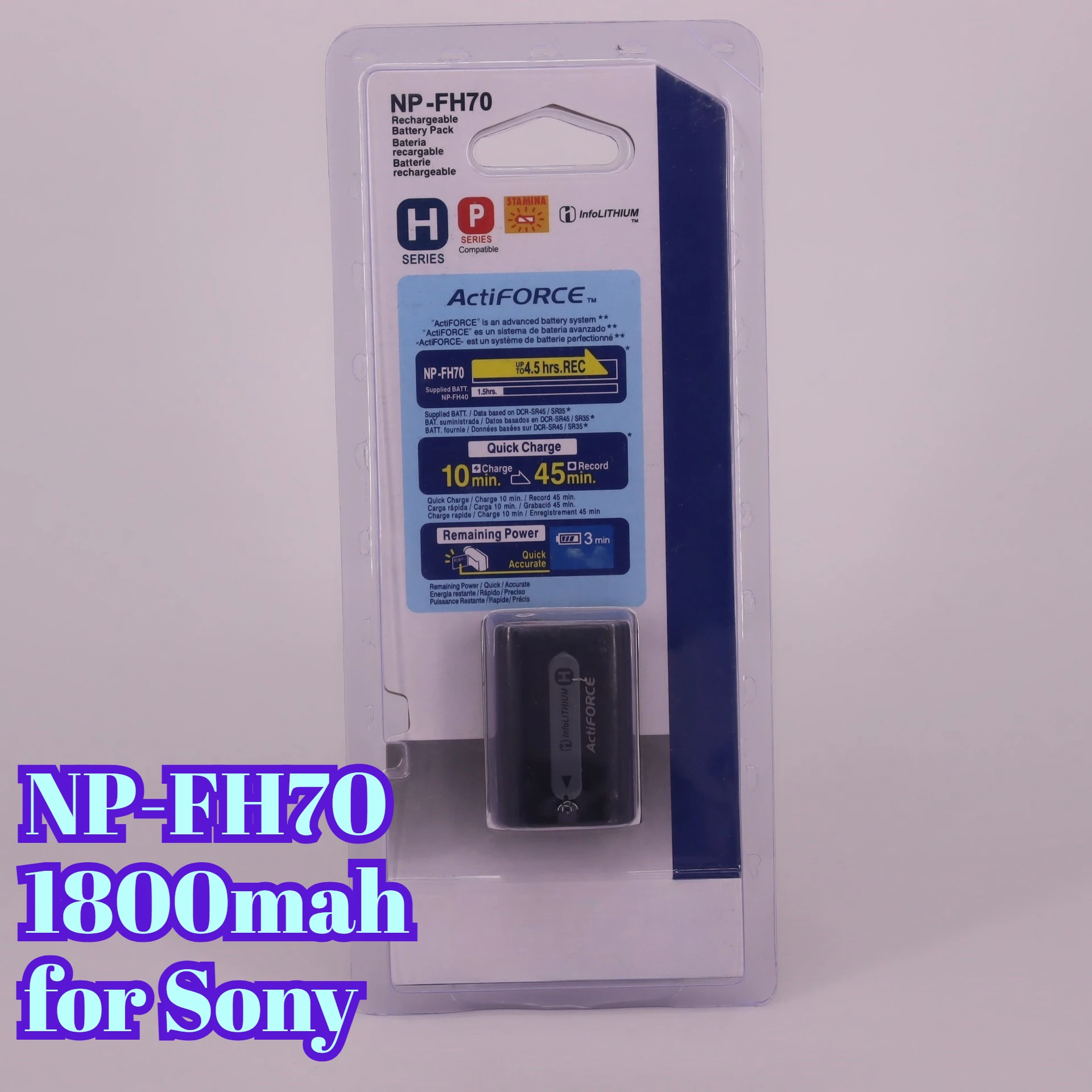 NP-FH70 Replacement Battery 1800mAh for Sony Cyber-shot DSC-H300 H400 HX400 HX60 W830 W800 Digital Camera Long Recording Time