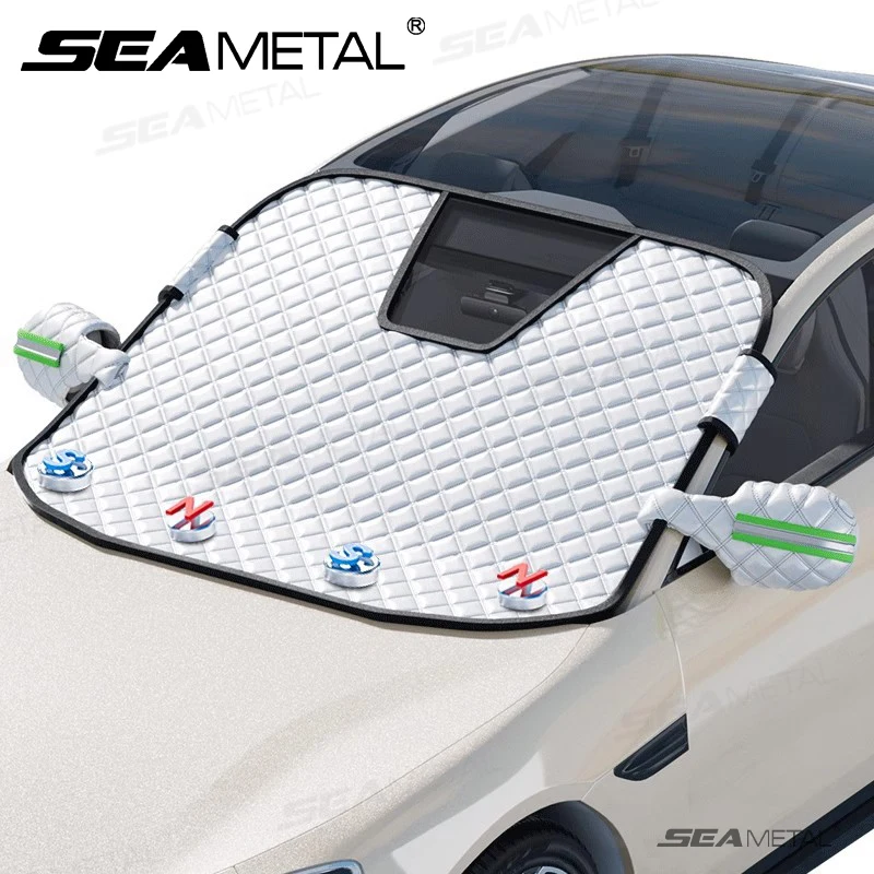 SEAMETAL Magnet Car Windshield Snow Cover Auto Windscreen Snow Shield Winter Ice Frost Removal Protector for Suv Truck Sedan