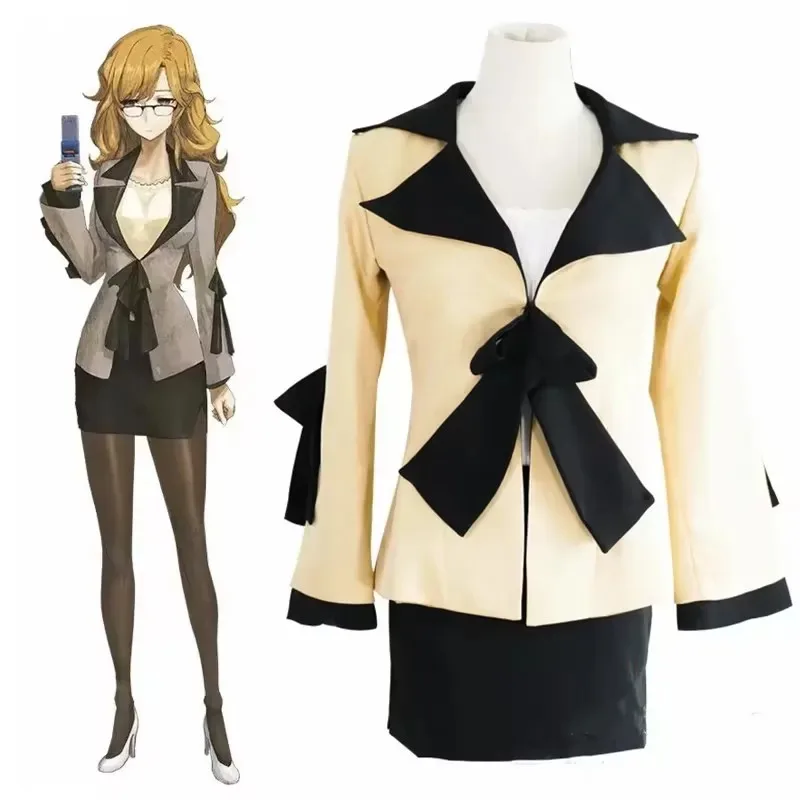 SingXeng Anime Steins Gate Kiryu Moeka Kostum Cosplay Gaun Wanita Kemeja Anak Perempuan Setelan Natal Halloween Sesuai Pesanan