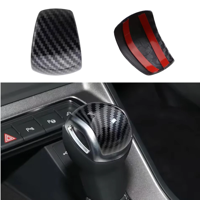 For Audi Q3 F3 Sportback 2019 -2023 ABS carbon fibre Car Gear Head Shift Knob Cover Decorative car accessories